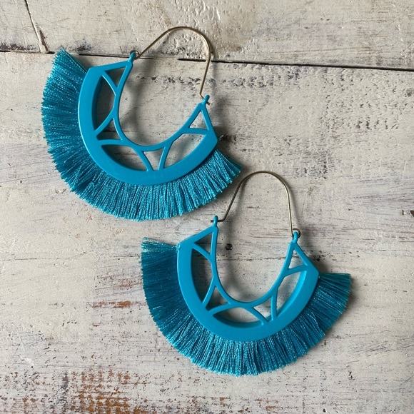 Sugarfix Blue Fringe Earrings - Picture 2 of 7